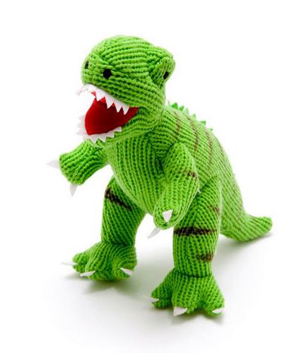 Large Knitted Dinosaur Green T-Rex