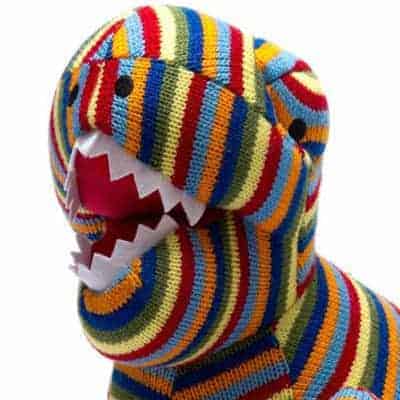 Large Knitted Dinosaur Striped T-Rex