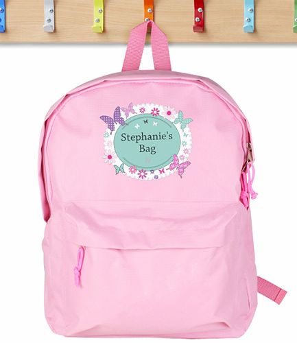 Personalised Pink Butterfly Backpack