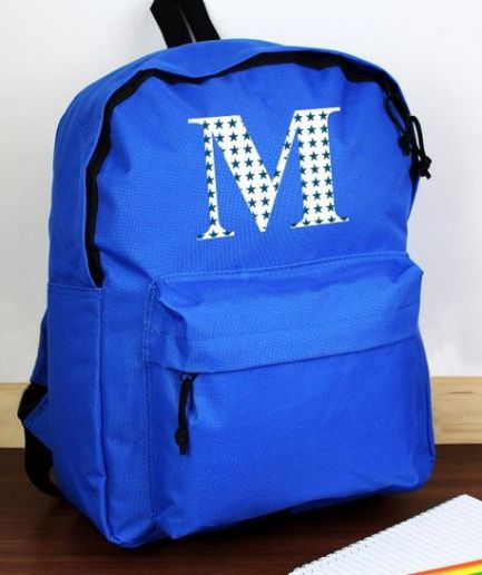 Personalised Initial Star Blue Backpack