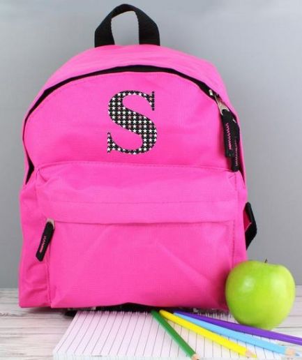 Personalised Initial Star Pink Backpack