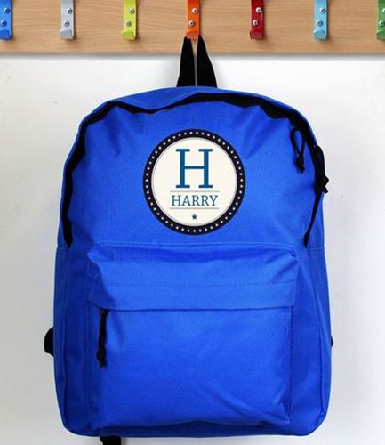 Personalised Star Name Blue Backpack