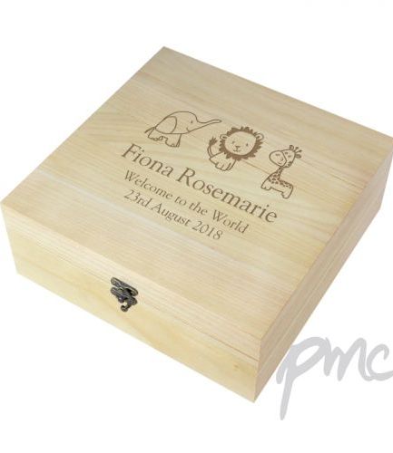 Personalised Hessian Friends Large Wooden Keepsake Box