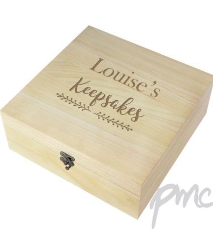 Personalised Floral Large Wooden Keepsake Box