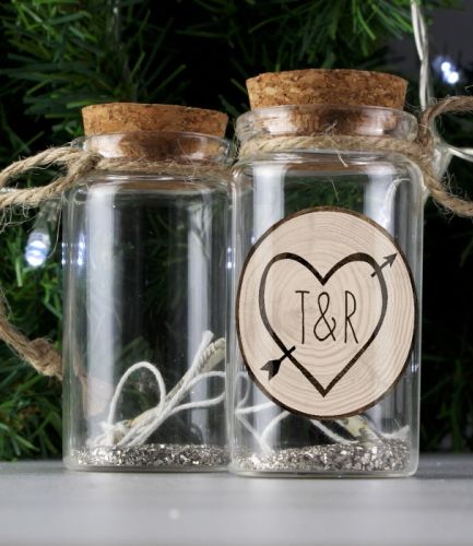 Personalised Carved Heart Message in a Bottle
