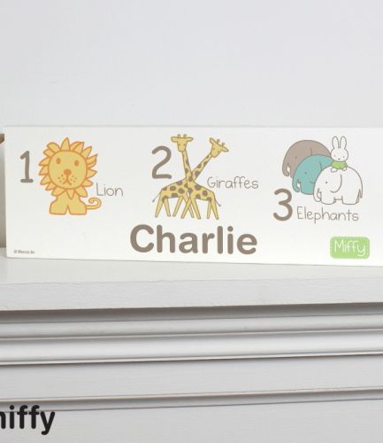 Personalised Miffy at the Zoo Wooden Block Sign