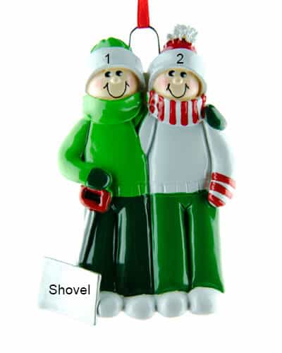 Personalised Snow Shovel Family 2 Ornament