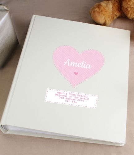 Personalised Stitch & Dot Baby Girl Album with Sleeves