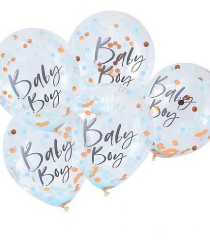 Blue Baby Boy Confetti Balloons - Twinkle Twinkle