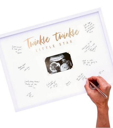 Baby Signing Frame Guest Book - Twinkle Twinkle