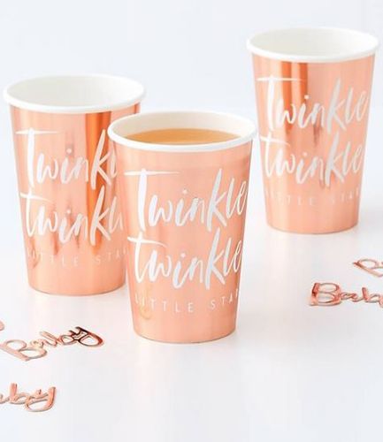 Rose Gold Foiled Paper Cups - Twinkle Twinkle