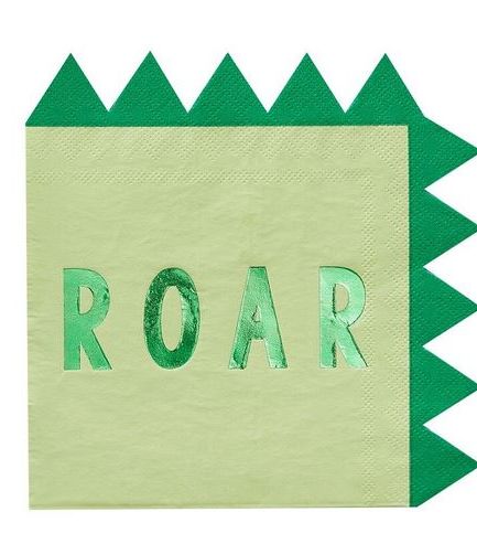 Dinosaur Shaped Paper Party Napkins - Roarsome