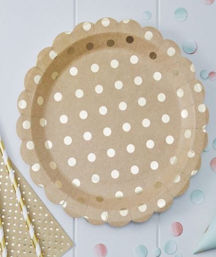 Gold Foiled Kraft Paper Plates - Pick and Mix