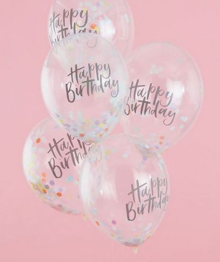 Happy Birthday Confetti Balloons - Pastel Party