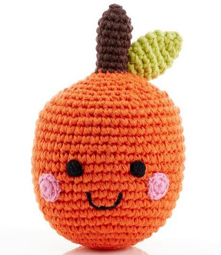 Friendly Fruit Orange Crochet Rattle