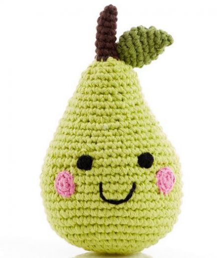 Friendly Fruit Pear Crochet Rattle