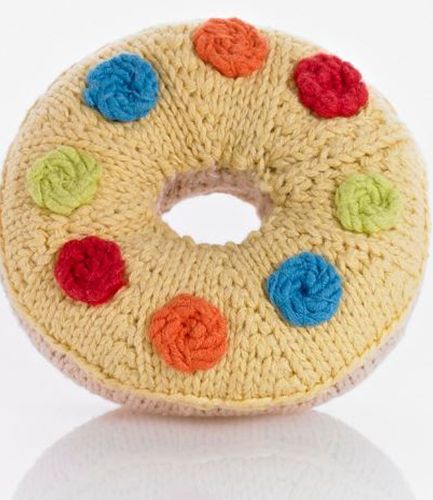 Crochet Donut Yellow Rattle