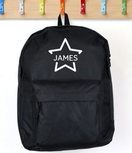 Personalised Backpack Black Star