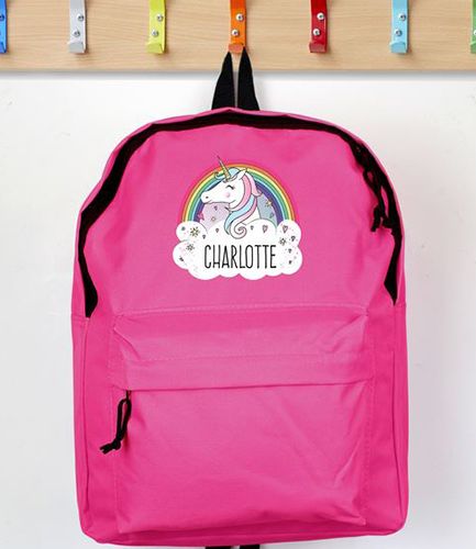 Personalised Backpack Pink Unicorn