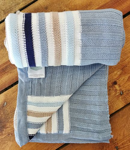 Blue and Grey Stripe Baby Blanket