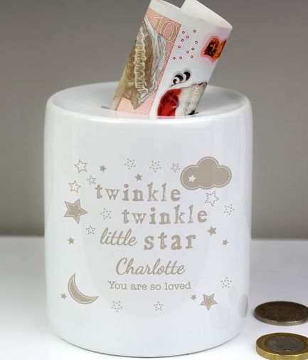 Personalised Twinkle Twinkle Ceramic Money Box