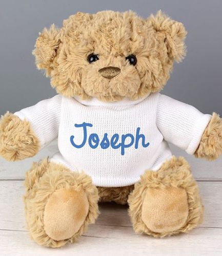 Personalised Blue Name Only Teddy Bear