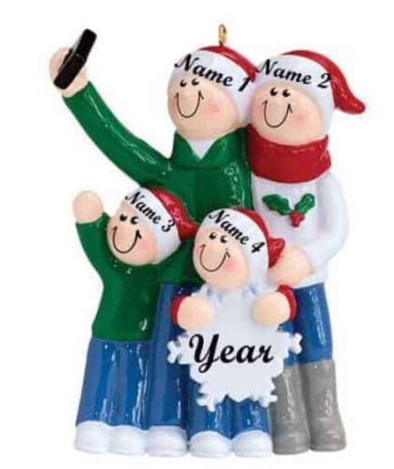 Selfie Family 4 Christmas Ornament