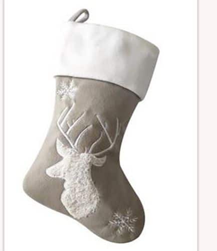 Personalised Plush Silver Reindeer Silhoutte Christmas Stocking