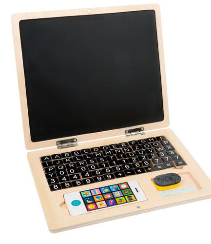 Wooden Laptop with Magnet Board