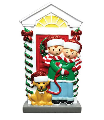 Personalised Couple with Dog Ornament