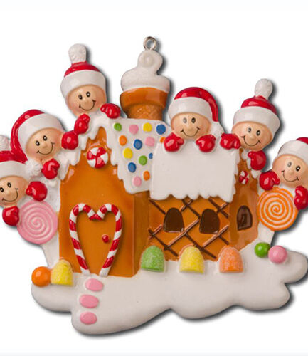 Gingerbread House With 6 Personalised Christmas Decoration