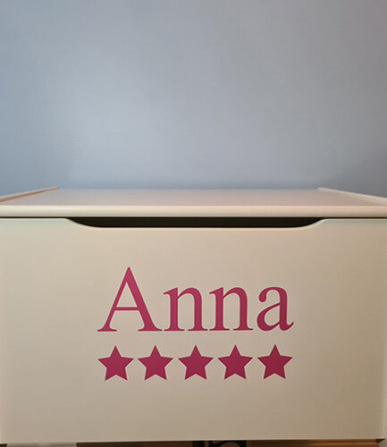 Personalised Toy Box - Pink Text
