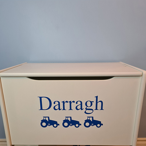 Personalised Toy Box - Blue Text
